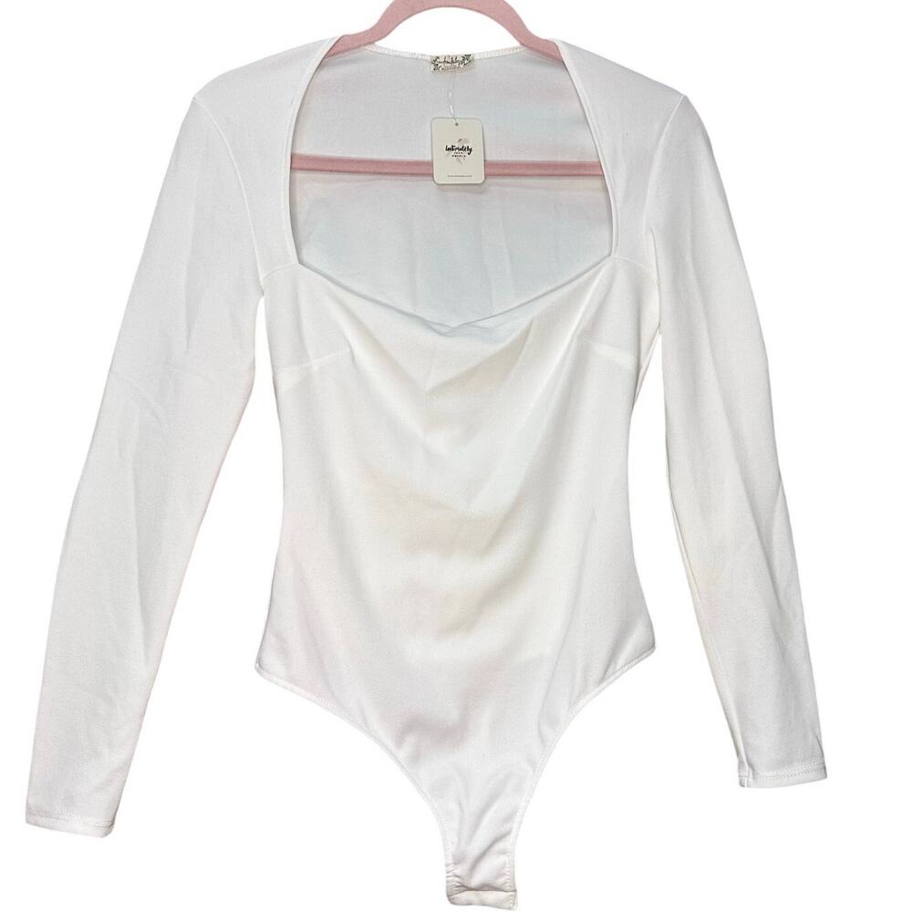 Free People Intimately BodySuit‎ Top Size Small White Essential Summer Basics